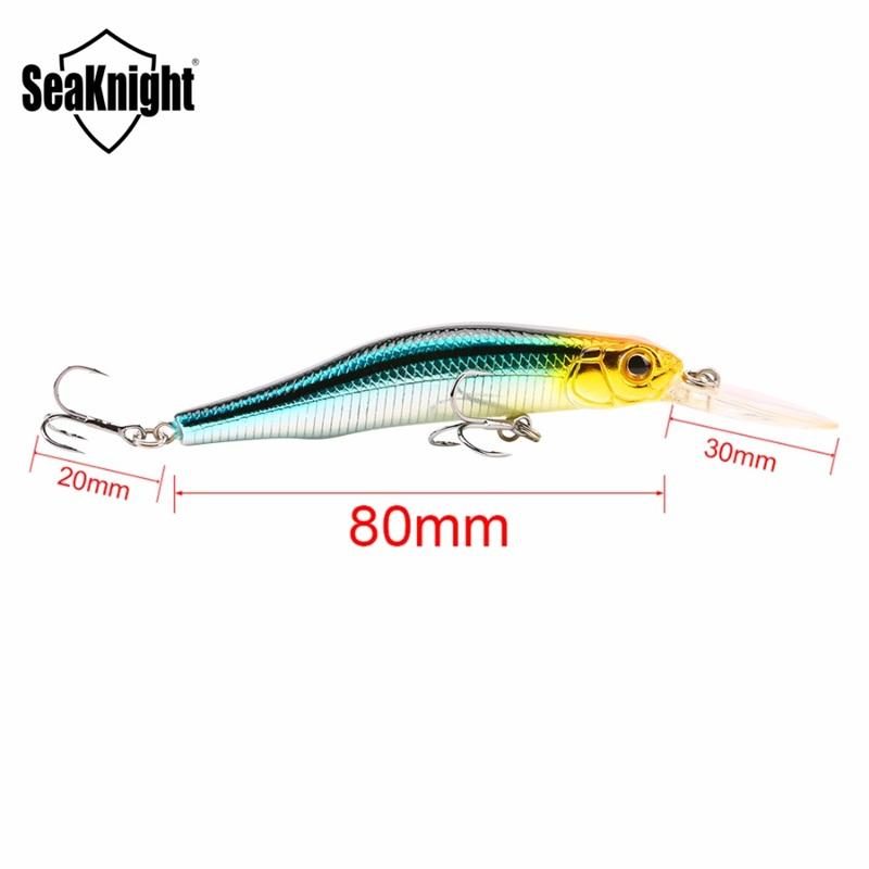 Seaknight Sk022 1kpl 9g 80mm 0-1.5m Syvyys Minnow -kalastusuhe Bkk Koukut Kalastussyötit