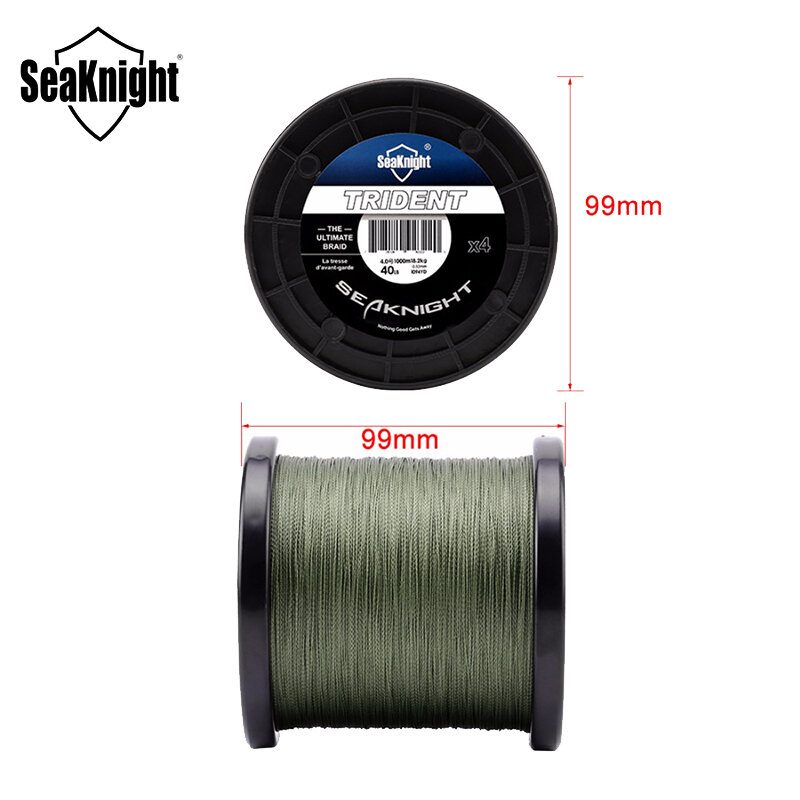 Seaknigt Trident 1000m 15-60lb Pe Punottu Siima 4-säikeinen Super Power -kalastuslanka