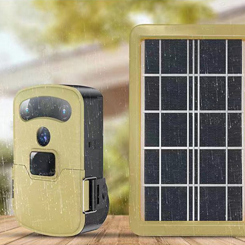 Solar Outdoor Trail Kamera Hd Wifi Pir Infrapuna Yö Jatkuva Video Vision Liikeaktivoitu Metsästysloukku Vesitiivis Wildlife Cam App Kaukosäädin