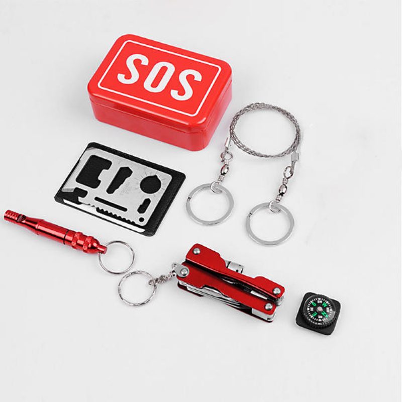 Sos Emergency Equipment Tool Kit First Aid Box Kalastustarvikkeet Ulkokäyttöön Selviytymisvarusteet