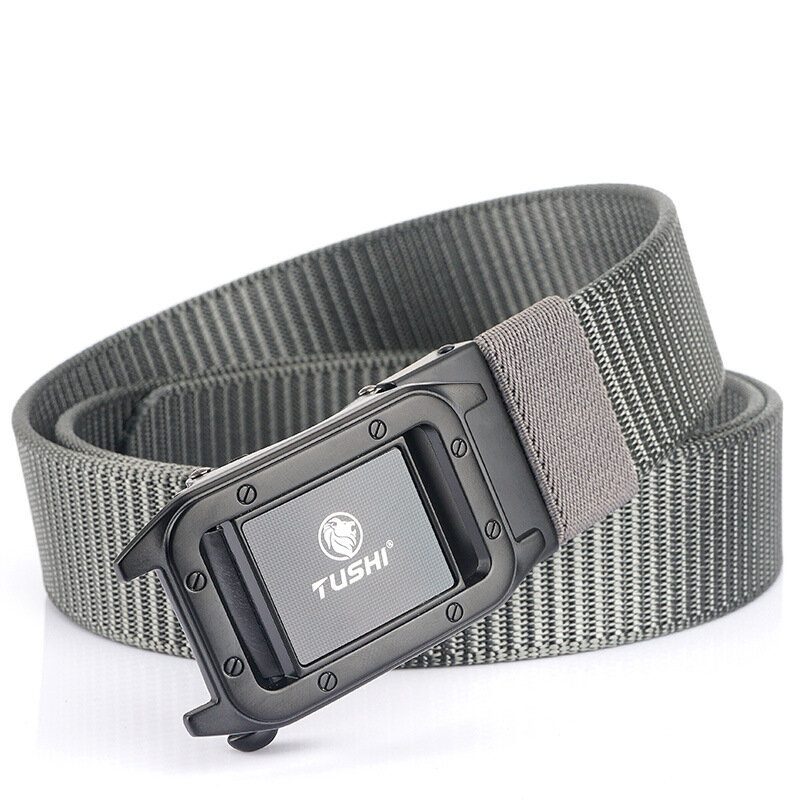 Tushi Metal Press Buckle Belt Miesten Taktinen Vyötärövyö 120cm 3.5cm Vapaa-aika Nylon Punch Ilmainen Automaattinen Solki