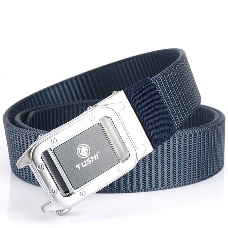 Tushi Metal Press Buckle Belt Miesten Taktinen Vyötärövyö 120cm 3.5cm Vapaa-aika Nylon Punch Ilmainen Automaattinen Solki