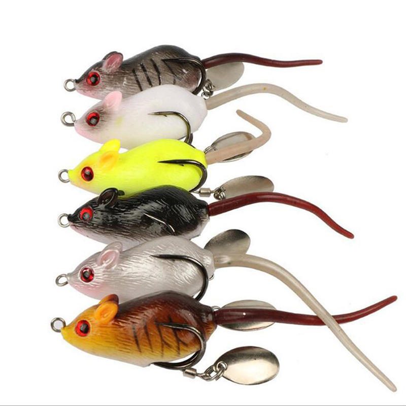 Y118 5cm 10.5g 3d Eyes Soft Mouse Bait Bells Sound Kalastusuhe Sammakko Silicon Keinotekoinen Syötti