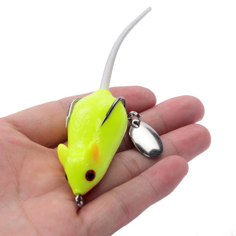 Y118 5cm 10.5g 3d Eyes Soft Mouse Bait Bells Sound Kalastusuhe Sammakko Silicon Keinotekoinen Syötti