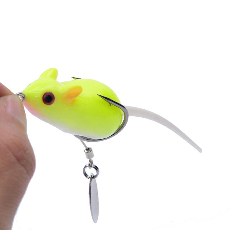 Y118 5cm 10.5g 3d Eyes Soft Mouse Bait Bells Sound Kalastusuhe Sammakko Silicon Keinotekoinen Syötti