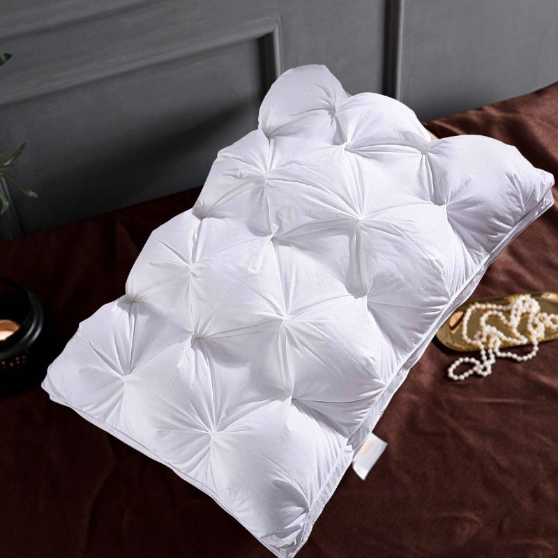 1 Kpl Luxury Pinch Pleat Hotel Quality Pillow Puuvillainen Hypoallergeeninen Unityyny