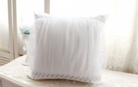 1 Kpl Luxury White Throw Pillow Romanttinen Valkoinen Lanka Bling Sequins Koristetyyny Täyteaineella