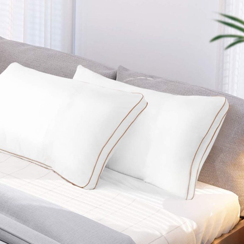 1 Kpl Premium Bed Sleeping Tyyny 100 % Puuvillaa Hypoallergenic 5 Tähden Hotelli White Pillow Gold Edge