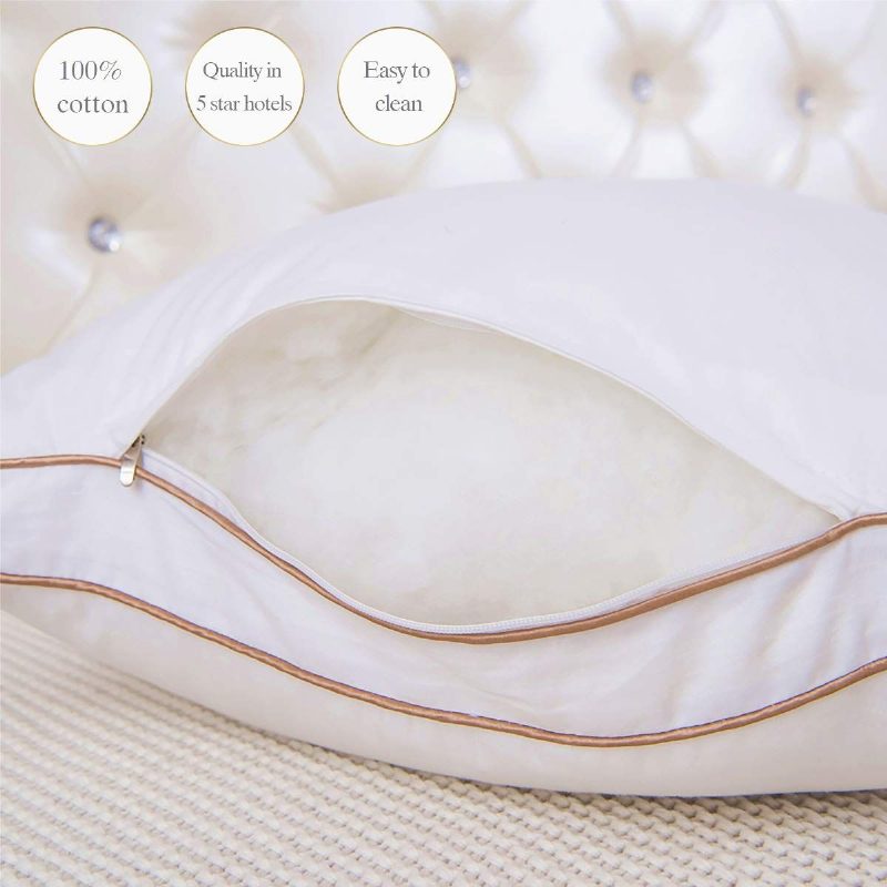 1 Kpl Premium Bed Sleeping Tyyny 100 % Puuvillaa Hypoallergenic 5 Tähden Hotelli White Pillow Gold Edge