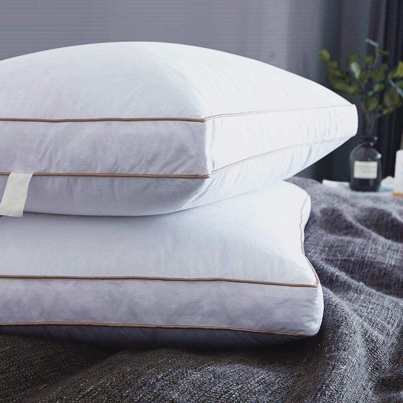 1 Kpl Premium Bed Sleeping Tyyny 100 % Puuvillaa Hypoallergenic 5 Tähden Hotelli White Pillow Gold Edge