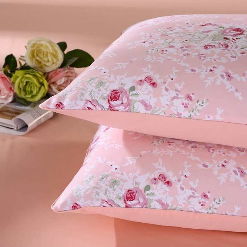 100 % Egyptiläistä Puuvillaa 400 Tc Shabby Floral Pink Peony Vuodevaatteet Setti 3 Kpl