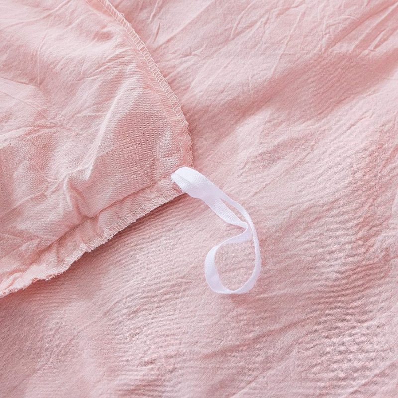 100 % Pestyä Puuvillaa Pinch Pleat Craft Pussilakanasetti 3 Kpl Luxury Pinkki Ruffle Laskostettu Tyttöjen Vuodevaatteet