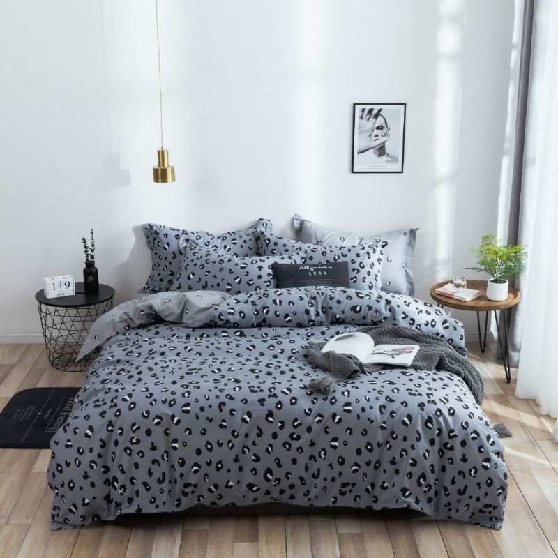 100 % Puuvillaa 3 Kpl Modern Design Leopard Vuodevaatteet Setti Animal Dots Painettu Pussilakanasetti Pojille Teinit Tytöille Lapsille