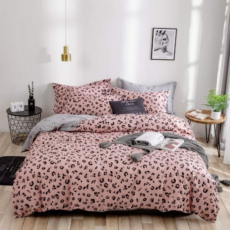 100 % Puuvillaa 3 Kpl Modern Design Leopard Vuodevaatteet Setti Animal Dots Painettu Pussilakanasetti Pojille Teinit Tytöille Lapsille