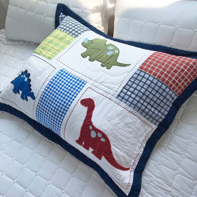 100 % Puuvillaa Dinosaur Patchwork Peittosetti Pojille Lapsille Päiväpeitteet Twin