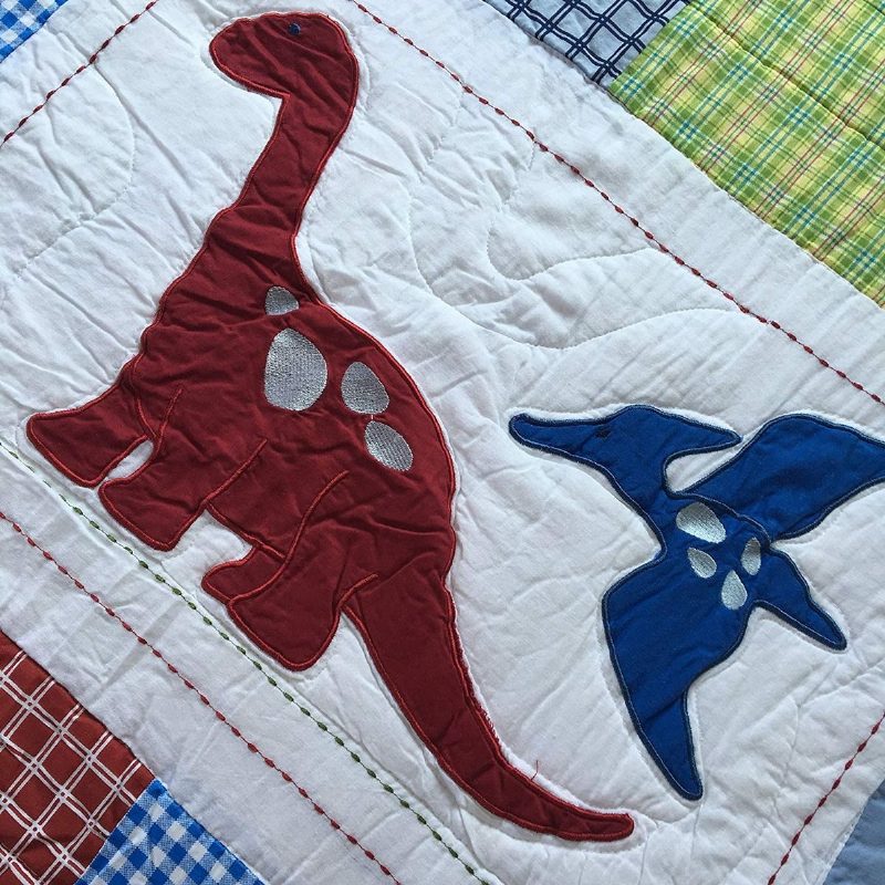 100 % Puuvillaa Dinosaur Patchwork Peittosetti Pojille Lapsille Päiväpeitteet Twin