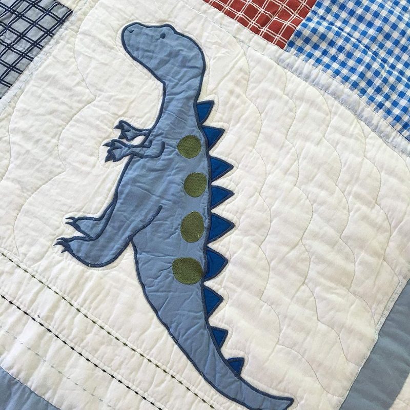 100 % Puuvillaa Dinosaur Patchwork Peittosetti Pojille Lapsille Päiväpeitteet Twin