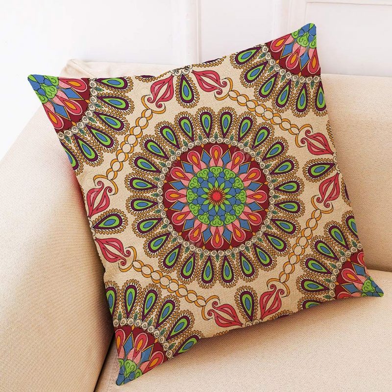 2kpl Bohemian Boho Style -tyynynpäälliset Hippy Gypsy Paisley Multicolors Koristeellinen Tyynynpäällinen