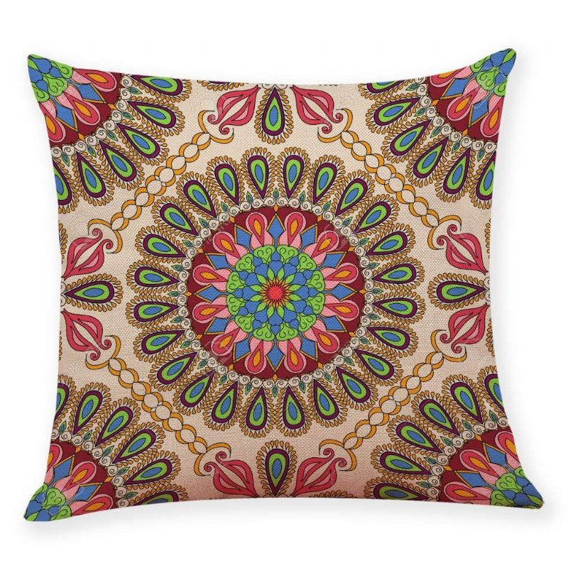 2kpl Bohemian Boho Style -tyynynpäälliset Hippy Gypsy Paisley Multicolors Koristeellinen Tyynynpäällinen