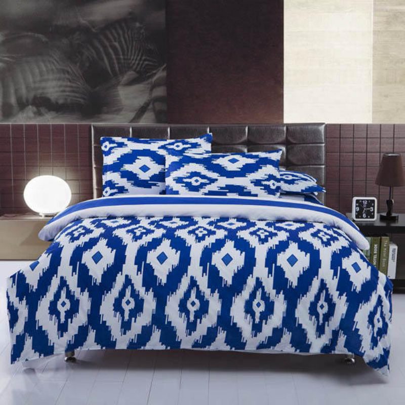 3/4 Kpl Suit Polyester Fiber Geometric Pattern Vuodevaatteet Setti