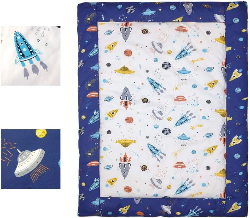 3 Kpl Baby Boy's Outer Space Pinnasänkysetti Rocket Planet Astronaut Pattern Lastenhuoneen Vuodevaatteet