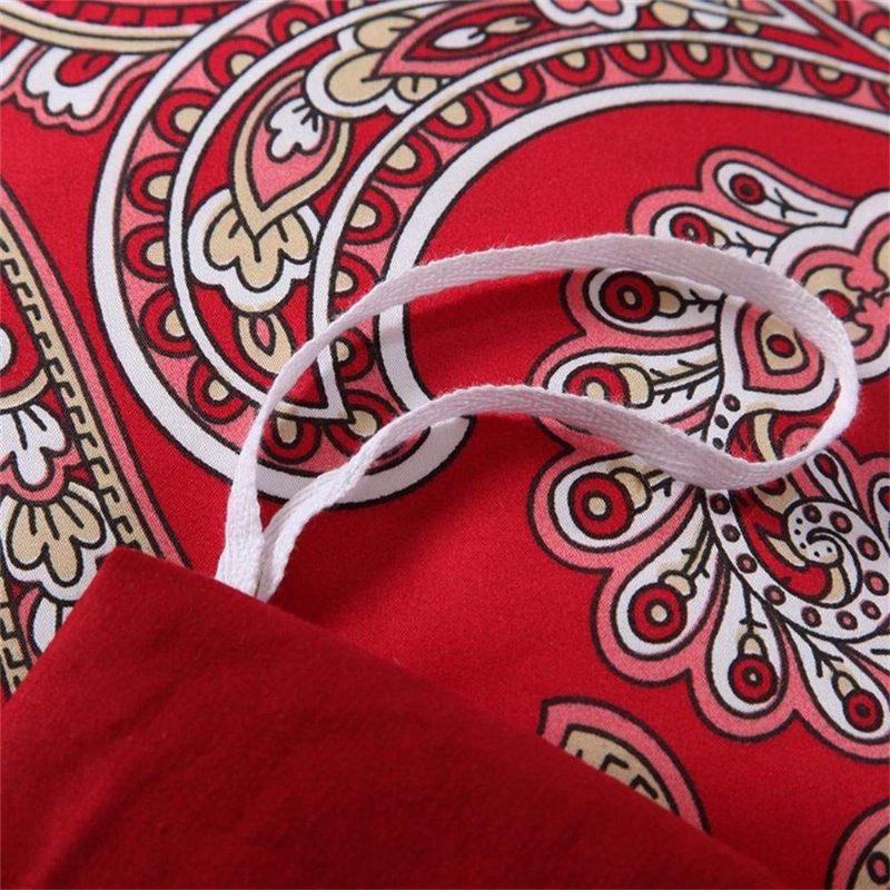 3 Kpl Luxury Paisley Vuodevaatteet Setti Burgundy Color Bohemian Damask 800tc 100% Egyptiläistä Puuvillaa Pussilakana