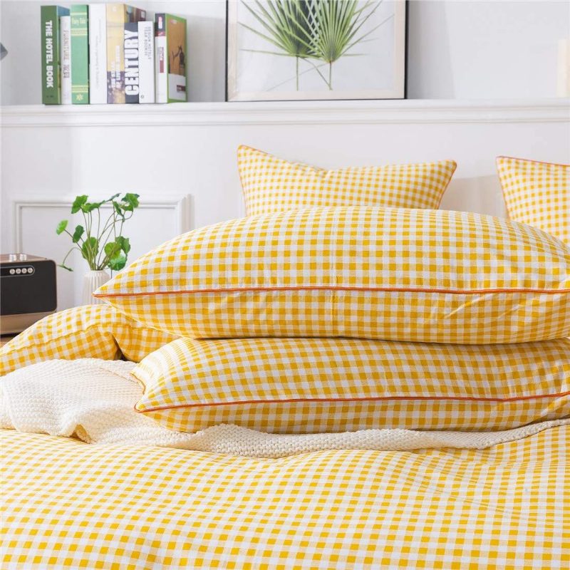 3 Kpl Moderni Ruudullinen Pussilakanasetti 100 % Puuvillasta Ristikkovuodevaatteet Käännettävä Gingham Geometric Checker Makuusalin Vuodevaatteet Setti