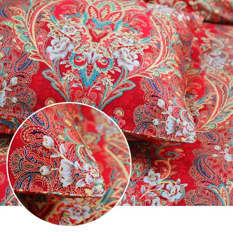 3 Kpl Paisley Damask Pattern Bohemian Pussilakanat Laadukkaat 100 % Egyptiläistä Puuvillaa 1000 Lankamäärä Super Pehmeä