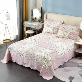 3 Kpl Queen Size -peittosetti Farmhouse Rose Kukkaistuva Päiväpeitesetti Romanttinen Pieni Kukka Patchwork Kevyt Peittosarja