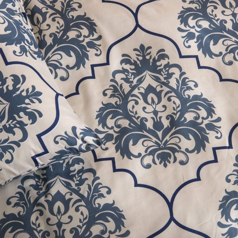 3 Kpl Ylellinen Paisley-kuvioinen Pussilakanasetti Damask-mikrokuituvuodevaatteet