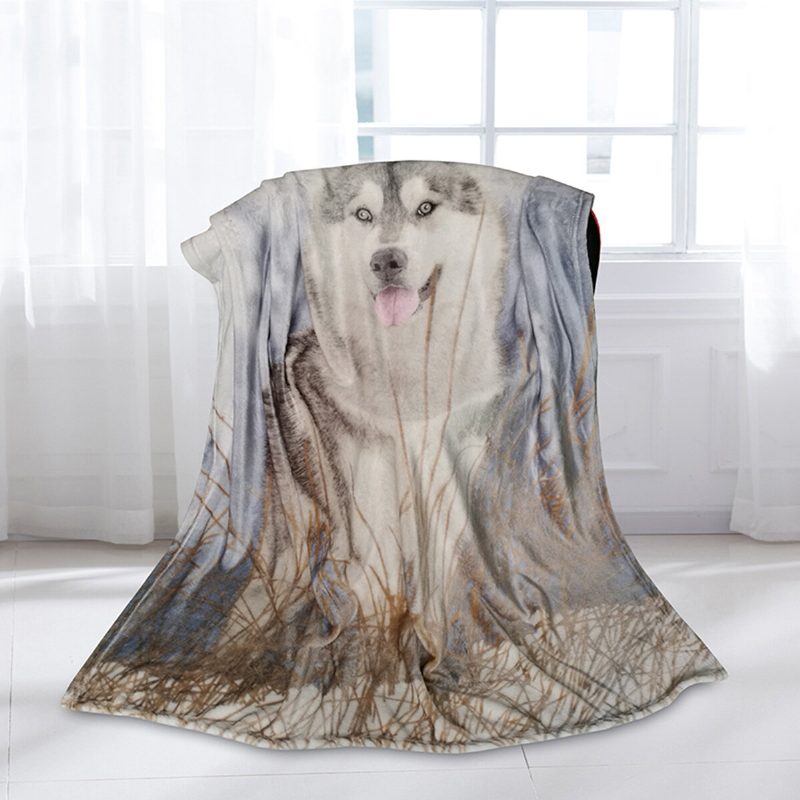 3d Print Husky Peitto Sohva Muoti Päällinen Matka Lasten Vuodevaatteet Velvet Pehmo Fleece