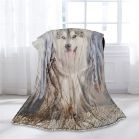 3d Print Husky Peitto Sohva Muoti Päällinen Matka Lasten Vuodevaatteet Velvet Pehmo Fleece