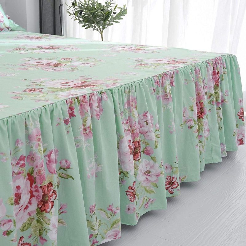 4 Kpl Farmhouse Shabby Pink Floral Chic Vuodevaatesarja