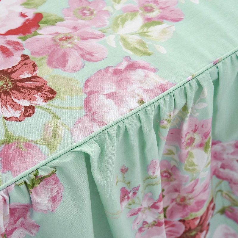 4 Kpl Farmhouse Shabby Pink Floral Chic Vuodevaatesarja