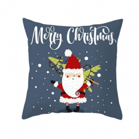 45 X 45 cm Merry Christmas Tyynynpäällinen Polyesterityynynpäällinen Joulupukin Hirvikuvioinen Koristeellinen
