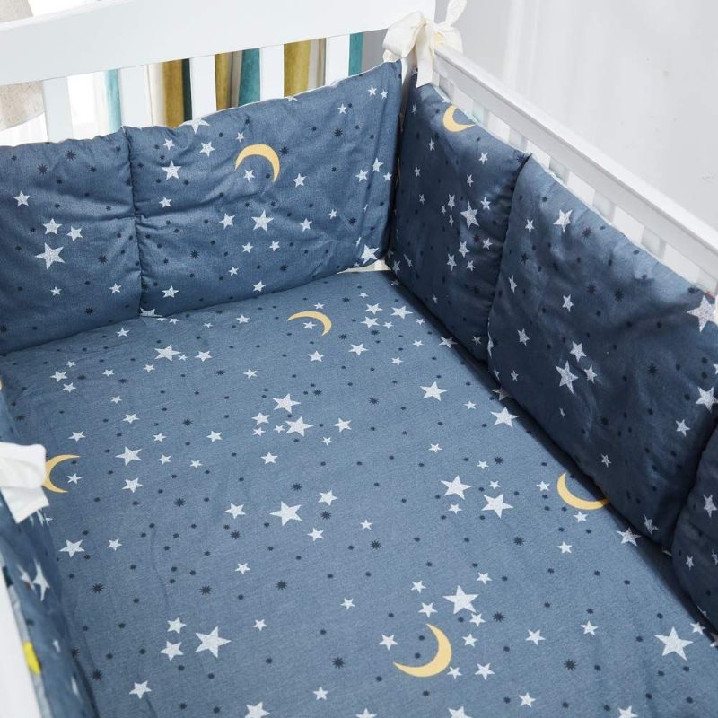 Baby Boy's Outer Space Pinnasänkysetti 100 % Puuvillaa Galaxy Vauvan Vuodevaatteet Harmaa Astronaut Lastenhuoneen