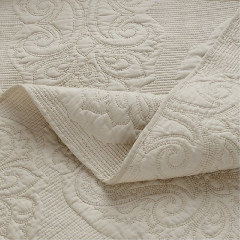 Beige Vintage Kukkapeittosetti Queen-size-peittosetti (beige Paisley)