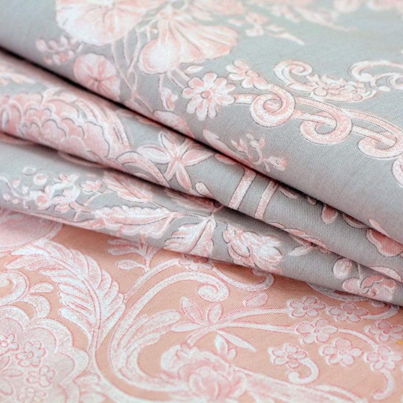 Blush Pink Girls Vuodevaatteet Setti 100% Puuvillaa Damask Kukkaiset Vetoketjullinen Pussilakana