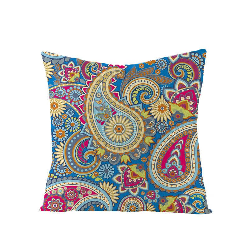 Boheemi Mandala Folk Geometrinen Tyyli Pellava Tyynyliina Kotisohva Art Decor Tyynynpäällinen