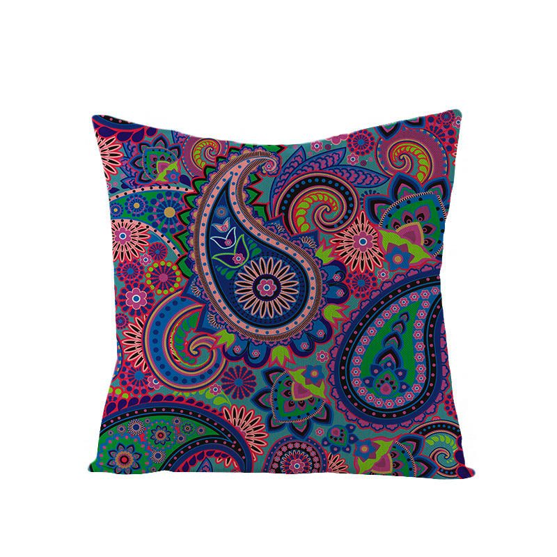 Boheemi Mandala Folk Geometrinen Tyyli Pellava Tyynyliina Kotisohva Art Decor Tyynynpäällinen