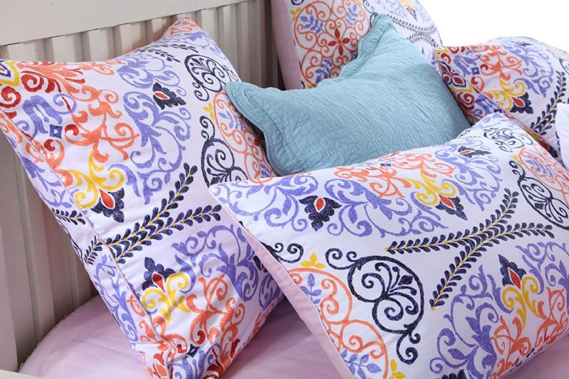 Boho Bohemia Style Vuodevaatteet Setti 3 Kpl Paisley Damask Pussilakana Eksoottinen Geometrinen Pyöreä Kuviollinen Valkoinen Purppura Oranssi