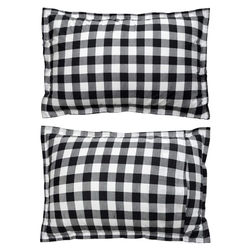 Buffalo Plaid Pussilakanasetti 100 % Puuvillaa Hypoallergeeninen 3 Kpl Musta Ja Valkoinen Gingham Geometric Checker Vuodevaatteet Setti