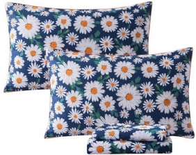 Daisy Flowersin Painettu Lakanasetti 100 % Puuvillaa Superpehmeä 4 Kpl Tyttöjen Kesäiset Kukkavaatteet Vintage Maalaistalon Syvälle Taskuun Asennettava Lakanasarja