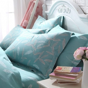 Farmhouse Shabby Teal Kukkainen Tyynynpäällinen 100 % Puuvillainen Pussilakanat Superpehmeä Hypoallergeeninen Piilovetoketjulla 2 Kpl Vakiokoko