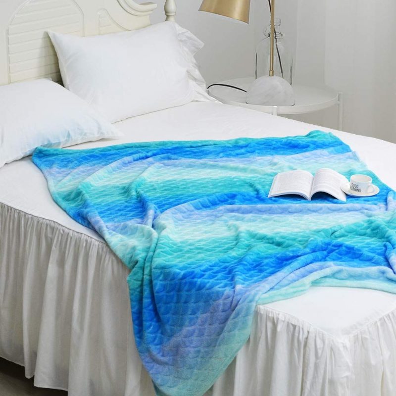 Fleece Ombre Design Mermaid -heittopeitto