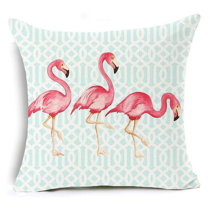 Honana 45x45cm Tyynyliina Kodinsisustus Flamingo Palmulehti Design 16 Valinnaista Kuviota