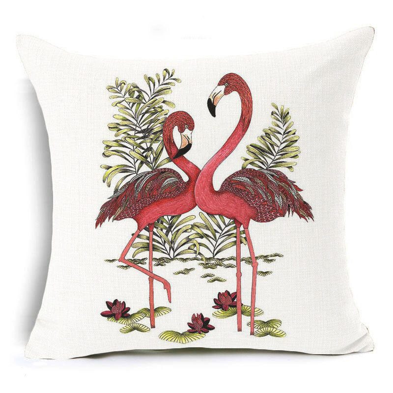 Honana 45x45cm Tyynyliina Kodinsisustus Flamingo Palmulehti Design 16 Valinnaista Kuviota