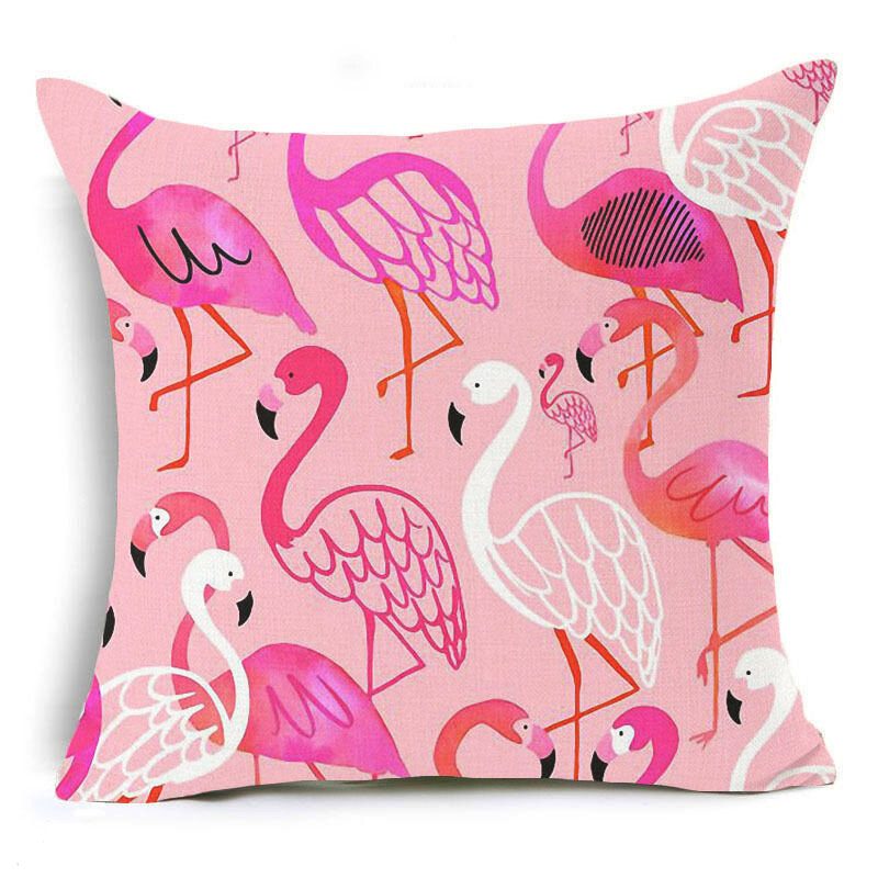 Honana 45x45cm Tyynyliina Kodinsisustus Flamingo Palmulehti Design 16 Valinnaista Kuviota