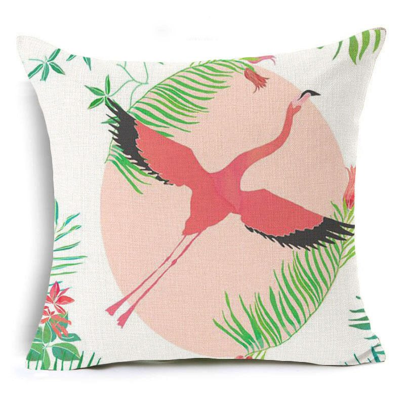 Honana 45x45cm Tyynyliina Kodinsisustus Flamingo Palmulehti Design 16 Valinnaista Kuviota