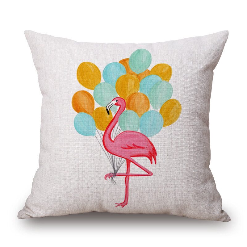 Honana Wx-d2 45x45cm Vintage Flamingos Puuvillainen Pellava Tyynyliina Jouluinen Vyötärötyynynpäällinen